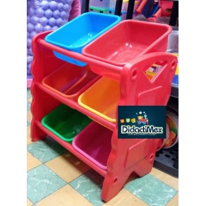 JUGUETERO ORGANIZADOR CON 6 CHAROLAS