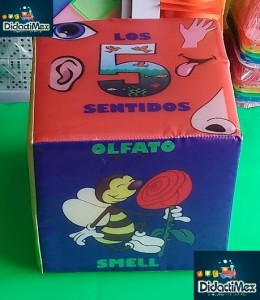 CUBO DE LOS 5 SENTIDOS DE ESTIMULACION TEMPRANA 20 X 20 CM  