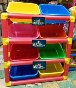 JUGUETERO ORGANIZADOR CON 8 CHAROLAS DE COLORES