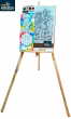 CABALLETE DE MADERA PLEGABLE CON PELLON Y ACUARELAS