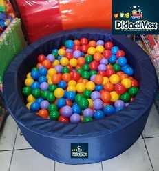 ALBERCA DE PELOTAS DE ESTIMULACION TEMPRANA AZUL MARINO FORRO EN VINIL 1.20 X 40 X 10 CM