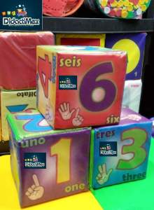 CUBO DE NUMEROS DEL 1 AL 6  20 X 20 CM