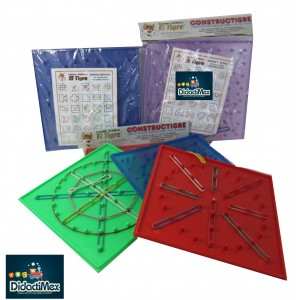 GEOPLANO DE PLASTICO DOBLE CARA 18 X 18 CM 