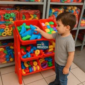 JUGUETERO ORGANIZADOR CON 6 CHAROLAS CON MATERIAL DIDACTICO