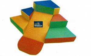 KIT DE ESTIMULACION TEMPRANA DE 7 PIEZAS CON RESBALADILLA FORRO EN VINIL